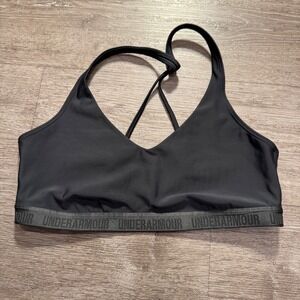 Under Armour Sports Bra Womens Small Black Outdoor Running‎ Performance Casual